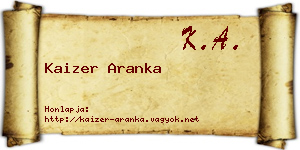 Kaizer Aranka névjegykártya